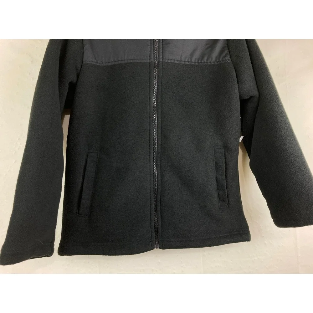 NWT Old Navy Hooded Fleece Jacket Kids Boy M 8 Black Sherpa Lined Mixed Media